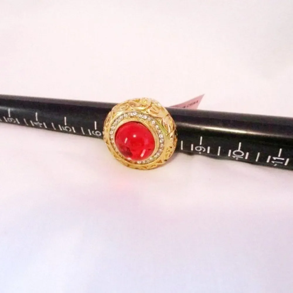 4 FOR $20 Austrian Crystal Ring in ION Plated Red